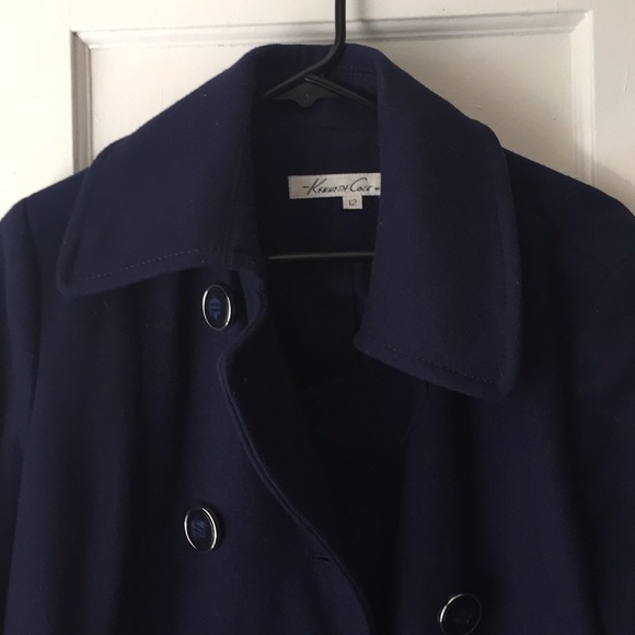 Kenneth Cole blue pea coat - Picture 2 of 3